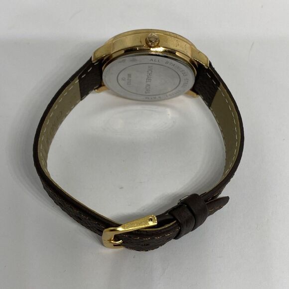 Michael Kors Lady Nini MK3183 Women Brown Leather Analog Dial Quartz Watch EY662 - Picture 11 of 12